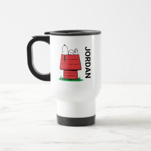 Peanuts   Snoopy Napping   Add Your Name Travel Mug