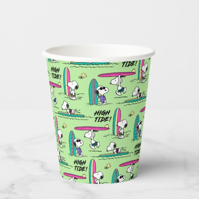 Peanuts | Snoopy Ocean High Tide Pattern Paper Cups (Front)
