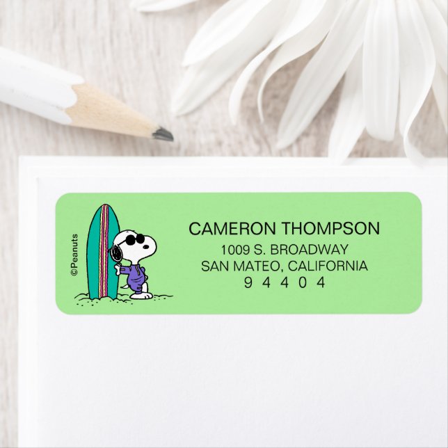 Peanuts | Snoopy Ocean High Tide Return Address Label (Insitu)