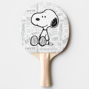 PEANUTS   Snoopy on Black White Comics 2 Ping Pong Paddle