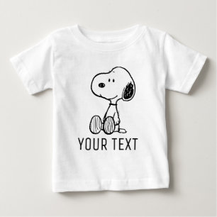 PEANUTS Snoopy on Black White Comics Baby T-Shirt