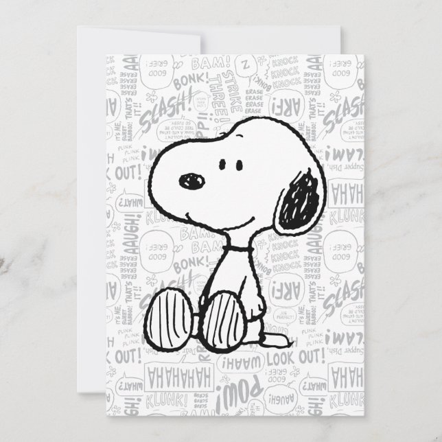 PEANUTS | Snoopy on Black White Comics Card (Front)