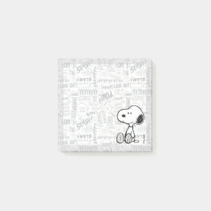 PEANUTS   Snoopy on Black White Comics Post-it Notes