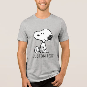 PEANUTS Snoopy on Black White Comics Tri-Blend Shirt