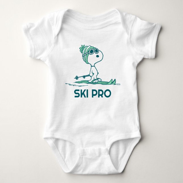 Peanuts | Snoopy on Skis Baby Bodysuit (Front)