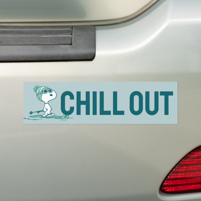 Peanuts | Snoopy on Skis Bumper Sticker (On Car)