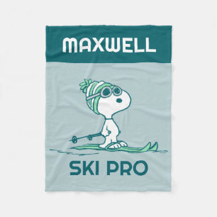 Peanuts   Snoopy on Skis Fleece Blanket