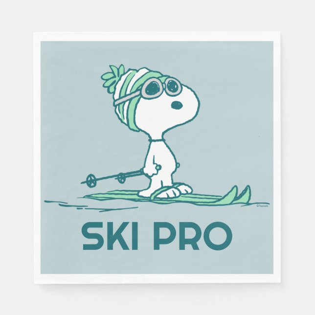 Peanuts | Snoopy on Skis Napkin (Front)