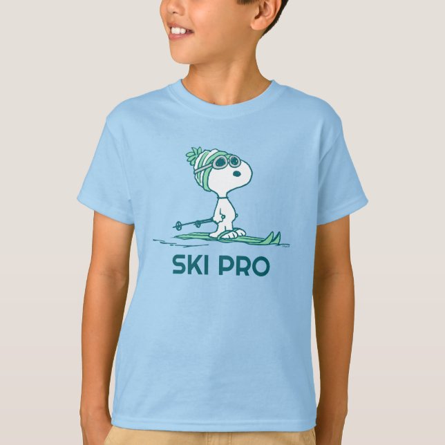 Peanuts | Snoopy on Skis T-Shirt (Front)