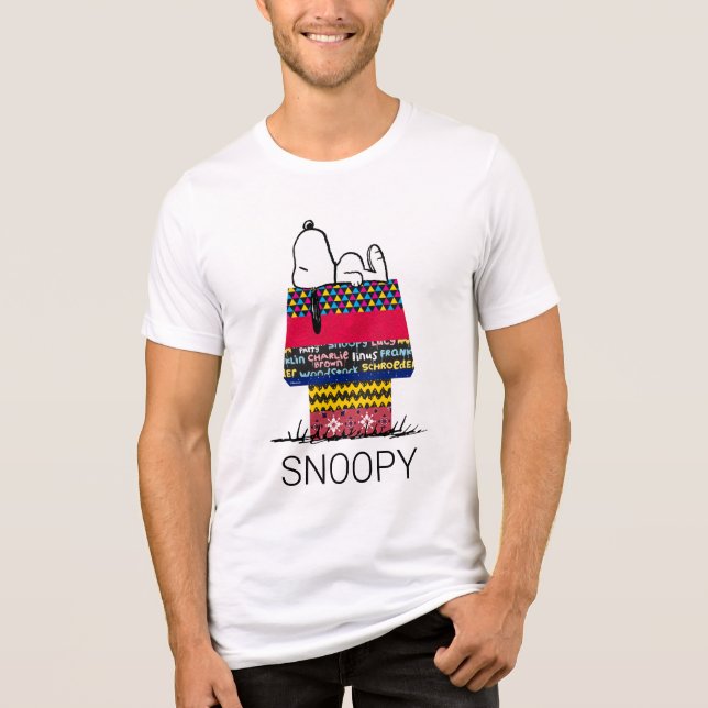 Peanuts | Snoopy Pattern Mixtape Doghouse Tri-Blend Shirt (Front)
