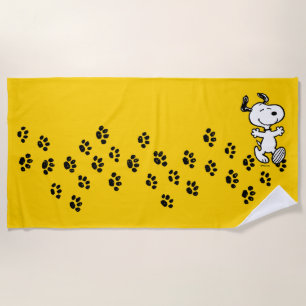 Peanuts    Snoopy Paw Print Path Beach Towel