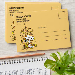 Peanuts   Snoopy Pile of Leaves Envelope