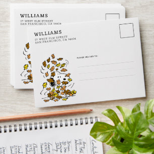 Peanuts   Snoopy Pile of Leaves Envelope