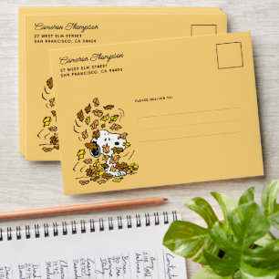 Peanuts   Snoopy Pile of Leaves Envelope