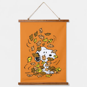 Peanuts   Snoopy Pile of Leaves Hanging Tapestry