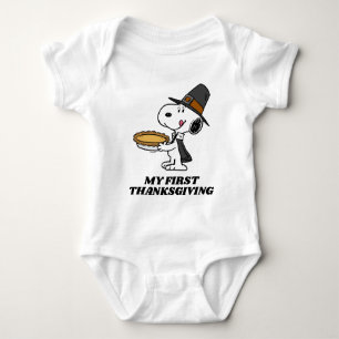Peanuts   Snoopy Pilgrim - My 1st Thanksgiving Baby Bodysuit