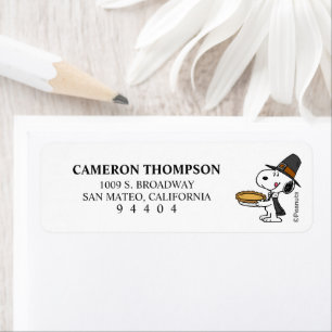 Peanuts   Snoopy Pilgrim Return Address Label