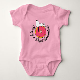 Peanuts   Snoopy Pink Doughnut Baby Bodysuit