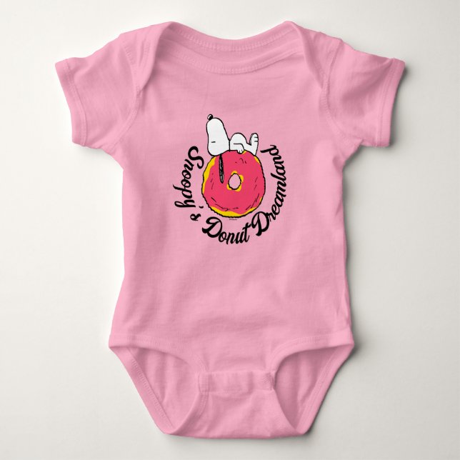 Peanuts | Snoopy Pink Doughnut Baby Bodysuit (Front)
