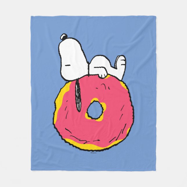 Peanuts | Snoopy Pink Doughnut Fleece Blanket (Front)