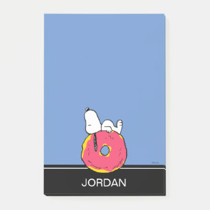 Peanuts   Snoopy Pink Doughnut Post-it Notes