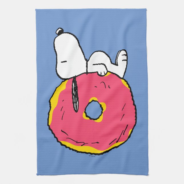 Peanuts | Snoopy Pink Doughnut Tea Towel (Vertical)