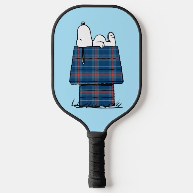 Peanuts | Snoopy Plaid Flannel Holiday Dog House Pickleball Paddle (Front)