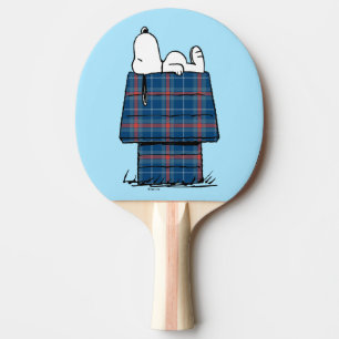 Peanuts   Snoopy Plaid Flannel Holiday Dog House Ping Pong Paddle