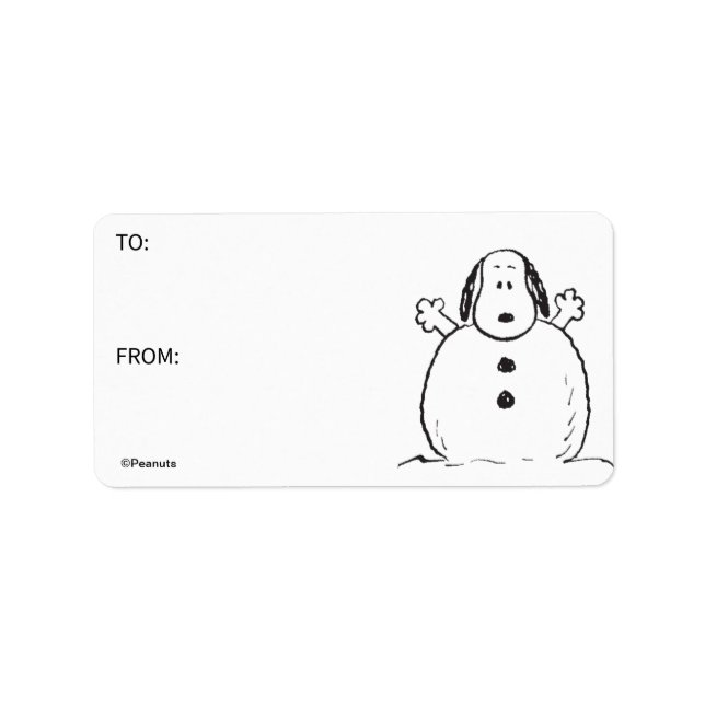 Peanuts | Snoopy Playing Snowman Gift Tag (Front)