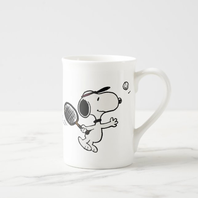 Peanuts | Snoopy Plays Tennis Bone China Mug (Right)