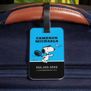 Peanuts   Snoopy Plays Tennis Luggage Tag