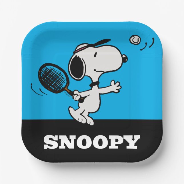 Peanuts | Snoopy Plays Tennis Paper Plate (Front)