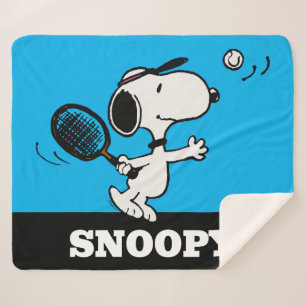 Peanuts   Snoopy Plays Tennis Sherpa Blanket