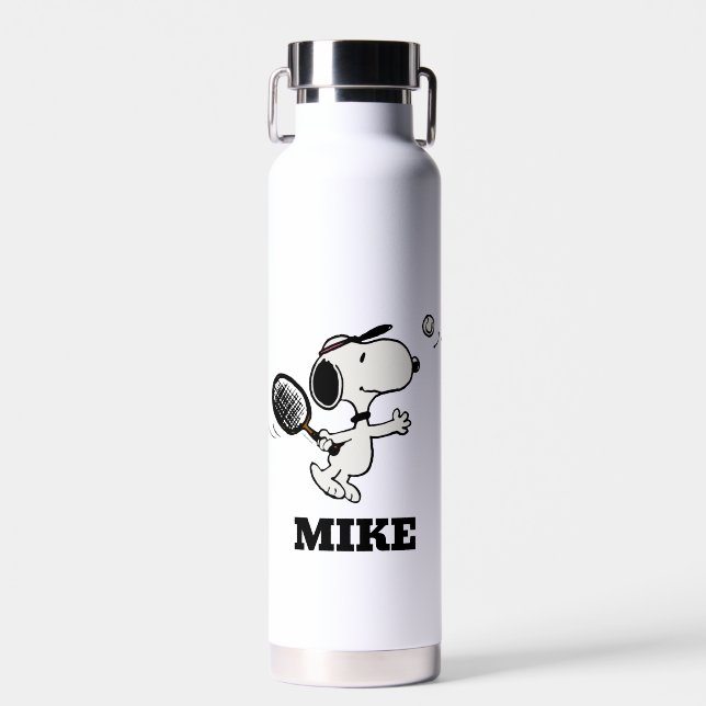 Peanuts | Snoopy Plays Tennis Water Bottle (Front)