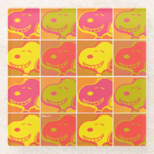 Peanuts   Snoopy Pop Art Pattern Glass Coaster