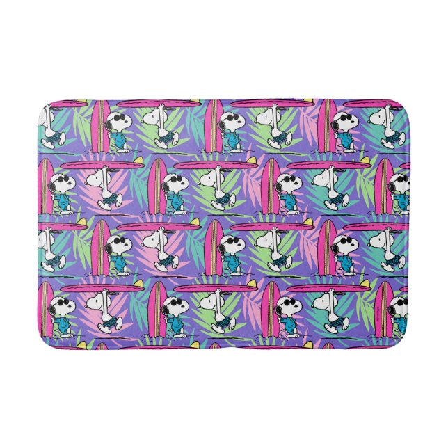 Peanuts | Snoopy Purple Surf Pattern Bath Mat (Front)