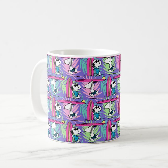 Peanuts | Snoopy Purple Surf Pattern Coffee Mug (Front Left)