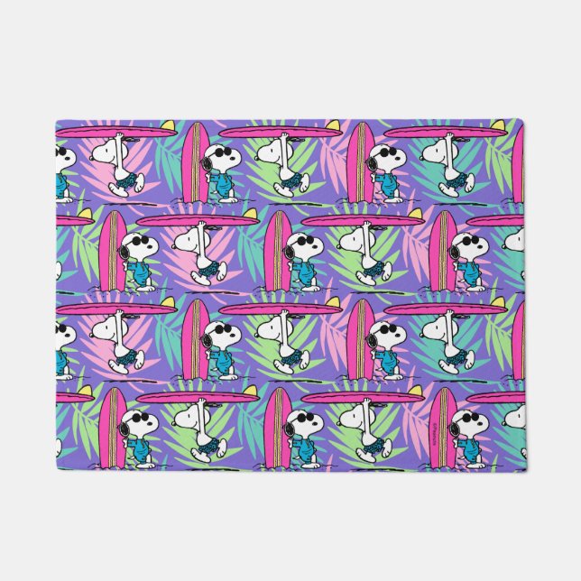 Peanuts | Snoopy Purple Surf Pattern Doormat (Front)