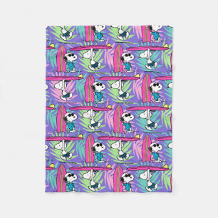 Peanuts   Snoopy Purple Surf Pattern Fleece Blanket