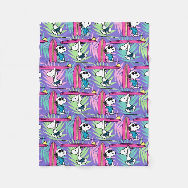 Peanuts | Snoopy Purple Surf Pattern Fleece Blanket (Front)