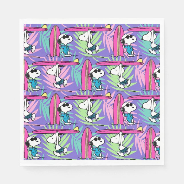 Peanuts | Snoopy Purple Surf Pattern Napkin (Front)