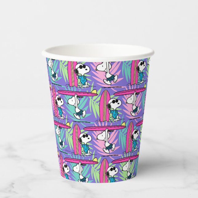 Peanuts | Snoopy Purple Surf Pattern Paper Cups (Front)