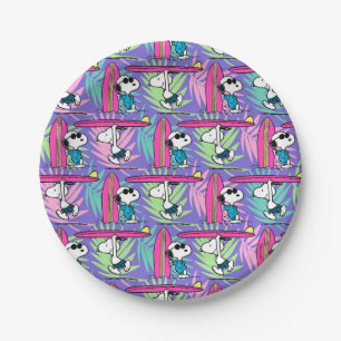 Peanuts   Snoopy Purple Surf Pattern Paper Plate