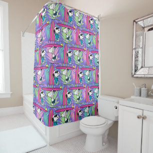 Peanuts   Snoopy Purple Surf Pattern Shower Curtain