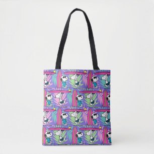 Peanuts Snoopy Purple Surf Pattern Tote Bag