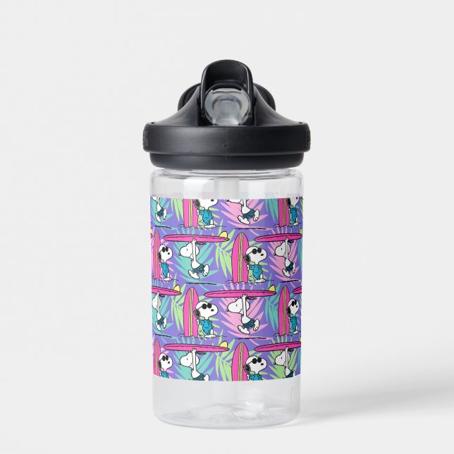 Peanuts | Snoopy Purple Surf Pattern Water Bottle (Front)