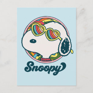 Peanuts   Snoopy Rainbow Heart Sunglasses Postcard