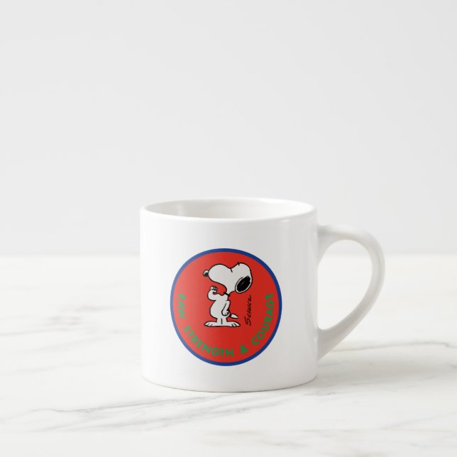 Peanuts | Snoopy Raw Strength & Courage Badge Espresso Cup (Right)