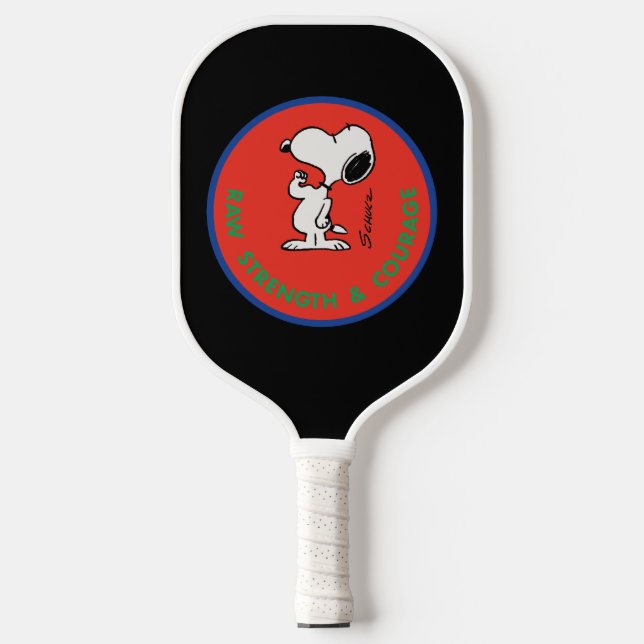 Peanuts | Snoopy Raw Strength & Courage Badge Pickleball Paddle (Front)