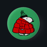 Peanuts | Snoopy Red Puffer Jacket 6 Cm Round Badge<br><div class="desc">Check out this fun Peanuts design featuring Snoopy in his red puffy winter jacket.</div>